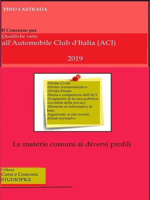 cover image of Il concorso per qualifiche varie all'Automobile Club d'Italia (ACI)